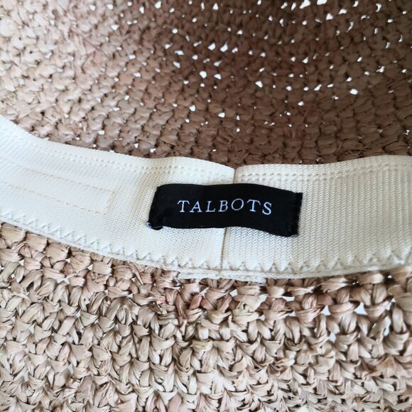 NWOT Talbots Raffia Crochet Trim Floppy Hat - Picture 5 of 5